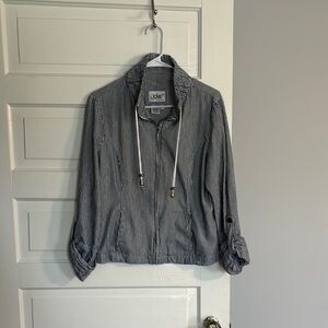Live A Little Striped Blue and White Women's Jacket